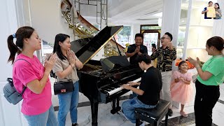 Đàn Piano Dương Cầm Phạm Dũng tặng Tân Gia A Hải Sapa TV ăn toàn món ngon cực vui ở Biệt Phủ Sapa TV