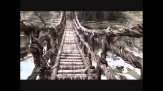 Japan Travel: Popular Kazura Bridge Human-power ropeway Yaen Bridge deep valley Tokushima, Japan