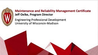 Maintenance and Reliability Management Certificate