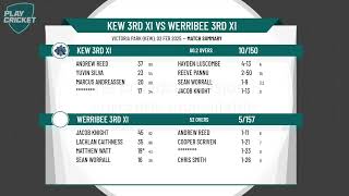 Kew 3rd XI v Werribee 3rd XI