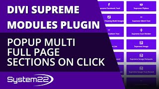 Divi Supreme Modules Popup Multi Full Page Sections On Click 👍