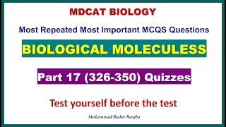 Biological Molecules MCQS Part-17 #mdcatbiology #mdcat2024 #biologicalmolecules #etea2024 #nums2024