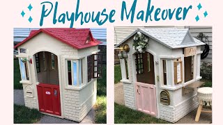 KIDS DREAM PLAYHOUSE MAKEOVER // Little Tikes Playhouse DIY project