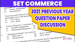 SET COMMERCE | 2021 PREVIOUS YEAR QUESTION PAPER DISCUSSION | SET EXAM 2022