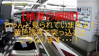 黄色信号で突っ込むとこうなります！【検挙の瞬間！】