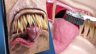 SO REALISTIC! Making a Fleshy Monster Sketchbook Cover - Polymer Clay Sculpting Timelapse Tutorial