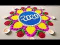 2020 Beautiful Happy New Year Rangoli Designs by Radhika - New Year Margazhi kolam Design