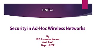 Wireless Sensor Network Unit-6 Security in WSN