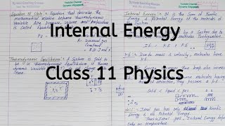 Internal Energy | Chapter 11 | Thermodynamics | Class 11