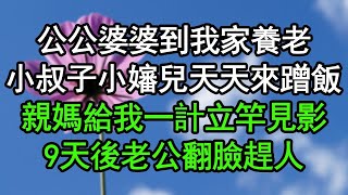 公公婆婆到我家養老，小叔子小嬸兒天天來蹭飯，親媽給我一計立竿見影，9天後老公翻臉趕人  #為人處世 #生活經驗 #情感故事