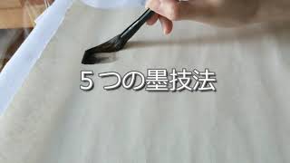 【墨絵・水墨画】５つの墨技法　Five techniques in Sumi-e