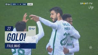 Goal | Golo Paulinho: Sporting (2)-0 SC Farense (Taça da Liga 22/23 - Fase 3 - Jornada 1)