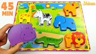 Let's Learn about Animals with Activity Puzzle | Animal Educational Videos for Toddlers