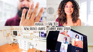 vloggg | I SAID YES!! New Office chairs + fam bible study!