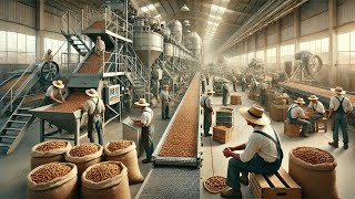 How American farmers harvest and process almonds - Almond harvesting