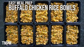 Meal Prep Buffalo Chicken Rice Bowls | Under 500 Calories, 37g Protein