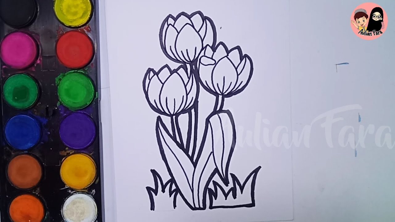 Bunga Tulip || Menggambar Bunga Tulip Untuk Anak - Flowers - YouTube