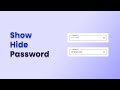Show and Hide Password using html, css and vanilla javascript