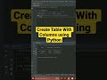 Create Table With Columns Using Python