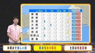 【9月22日(金)】金曜未明まで大雨に注意　週末の夜はエアコンいらずの涼しさ【近畿地方の天気】 #天気 #気象