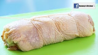 如何捆綁雞卷 / 簡易雞卷綁繩法 / How to Roll and Tie a Chicken Roll