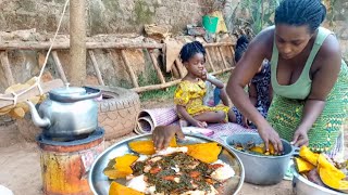 African Village Life #cooking organic Village food for lunch