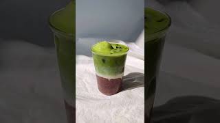 matcha latte float with red bean | ultimate Japanese dessert drink