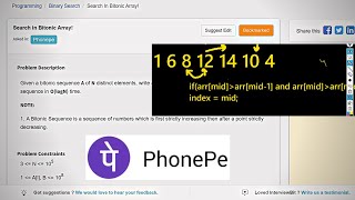 4.0 SEARCH IN BITONIC ARRAY (Binary Search)-Interviewbit #binarysearch#interview