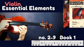 [Essential Elements Violin] Book 1. #2-#9 (with Pizzicato)