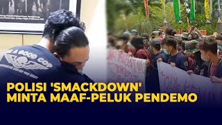 Momen Polisi 'Smackdown' Minta Maaf-Peluk Pendemo M Faris