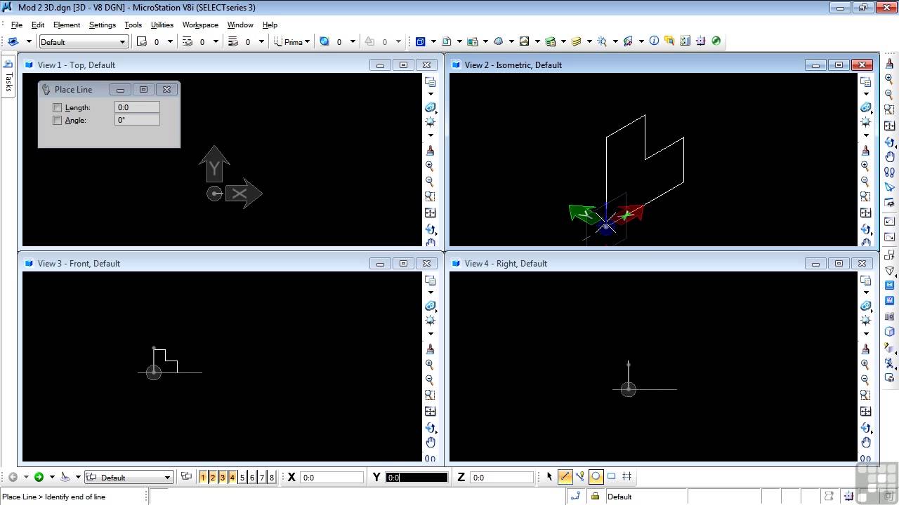 Bentley Microstation V8i 3d Tutorial Drawing A Step Block Youtube