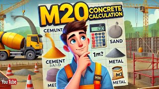 M20 Concrete Materials Calculation | సిమెంట్, ఇసుక, మెటల్ ఎంత కావాలి? | Estimation Cement Sand.Metal