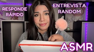 ASMR ESPAÑOL / Te hago una ENTREVISTA RANDOM y EXTRAÑA de TRABAJO / responde RÁPIDO