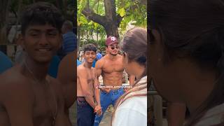 Girls crazy reaction on shirtless bodybuilder 😱😂 #publicreaction #fitness