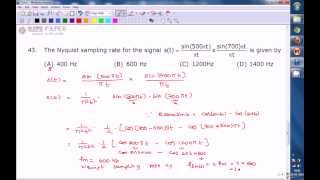 GATE 2010 ECE Nyquist Sampling rate of given signal