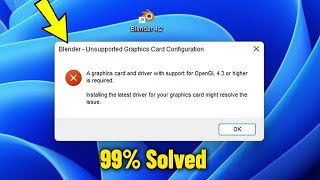 A graphics card and driver with support for OpenGL Error Blender - How To Fix Unsupported Graphics ✅