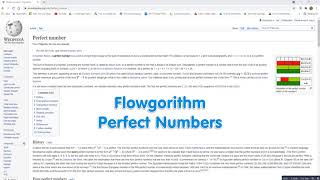 Flowgorithm - Perfect Numbers