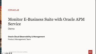 Monitor E-Business Suite with Oracle Cloud Infrastructure APM Service