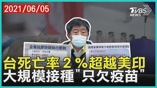 台死亡率升至2%超越美.印 逼近全球2.2% 雙北推大型接種站「萬事俱備只欠疫苗」【TVBS新聞精華】20210517