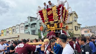 R6.10.22 東大阪 池島神社・梶無神社秋祭り 太鼓台 担ぎ合い(乾町・巽町・橋詰町・本町・下六・上六・櫻井) 2024/10/22(火)