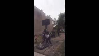 Police gets dunked on by a young boy