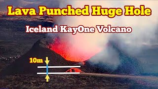 Iceland KayOne Volcano: Lava Punched Huge Hole, Sundhnúka Crater Chain, Svartsengi, Fagradalsfjall