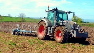 Fendt 720 Vario (Black Beauty) \u0026 Overum Plough Ploughing 2013