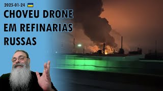 #Ucrânia 2025-01-24: UCRÂNIA faz UM dos MAIORES ATAQUES de DRONES atingindo REFINARIA de RYAZAN