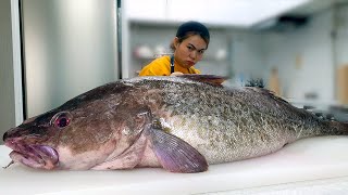 (eng) 11kg거대 용왕 대X를 손질해먹자!! How to cut a huge Codfish!!