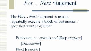 For Next Statement
