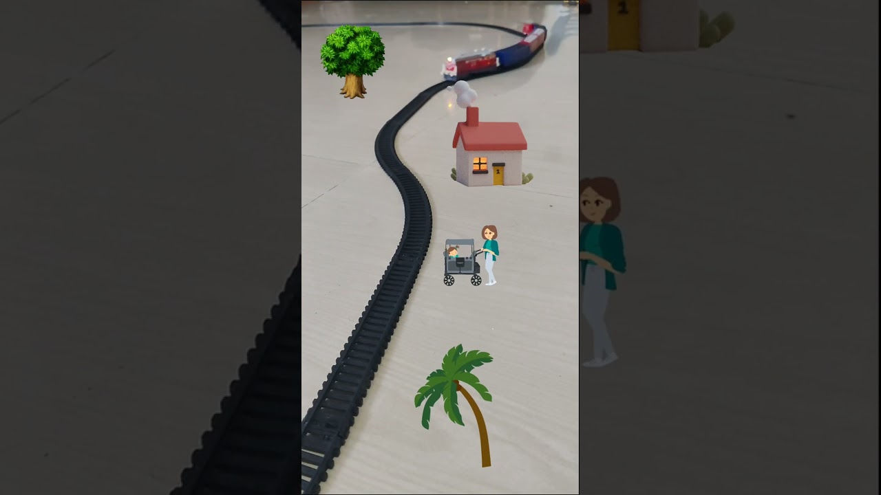 Mother is walking near the railway track and centy train is approaching fast | London Train Station