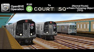 OpenBVE NYC Subway: R160B Alstom G Train from Church Av to Court Square with TFO Trains