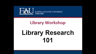 Library Research 101 With Quiz (Spring 2022)