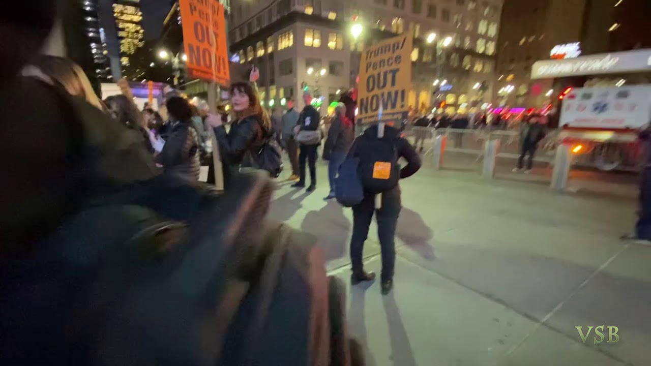 Trump Pence Out Now Protest Madison Sq Garden NYC - YouTube